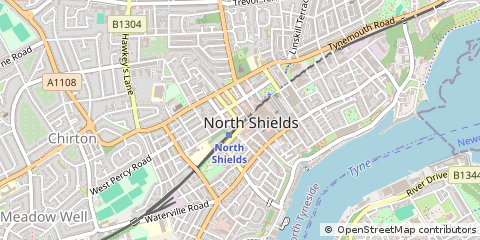 Map of North Shields, Tyne and Wear
