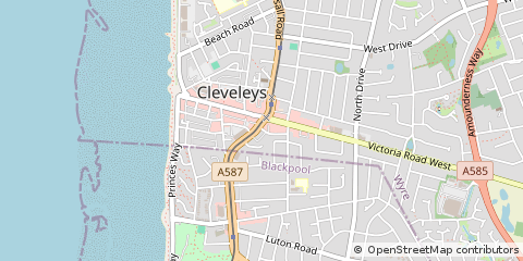 Map of Thornton Cleveleys, Lancashire