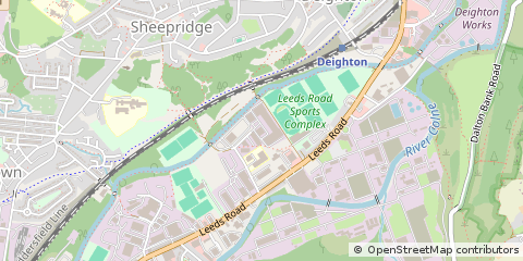 Map of Huddersfield, West Yorkshire