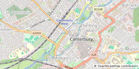Map of Canterbury, Kent