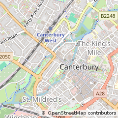 Map of Canterbury, Kent