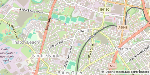 Map of Oldham, Greater Manchester