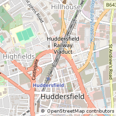 Map of Huddersfield, West Yorkshire