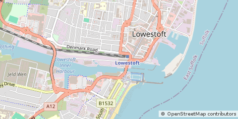 Map of Lowestoft, Suffolk