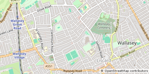 Map of Wallasey, Merseyside