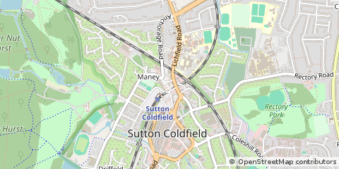 Map of Sutton Coldfield, West Midlands