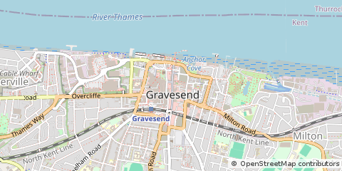 Map of Gravesend, Kent