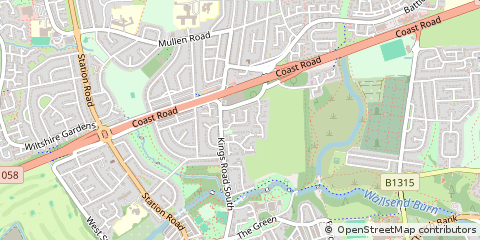 Map of Wallsend, Tyne and Wear