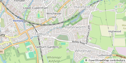 Map of Romsey, Hampshire