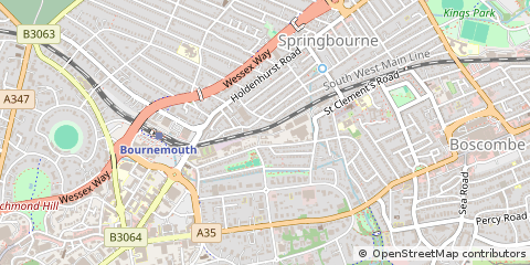 Map of Bournemouth, Dorset
