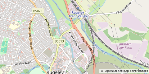 Map of Rugeley, Staffordshire