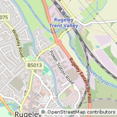 Map of Rugeley, Staffordshire