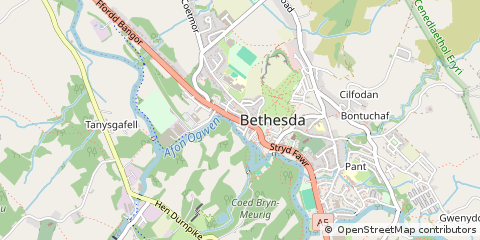 Map of Bangor, Gwynedd