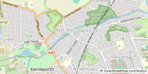Map of Kenilworth, Warwickshire