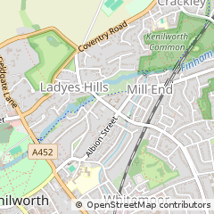 Map of Kenilworth, Warwickshire