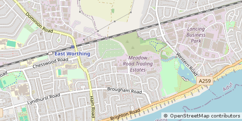 Map of Worthing, West Sussex