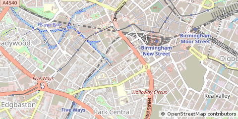 Map of Birmingham, West Midlands