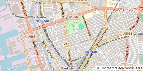 Map of Bootle, Merseyside