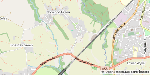 Map of Norwood Green Halifax, West Yorkshire