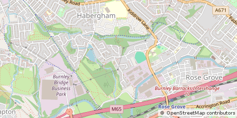Map of Burnley, Lancashire