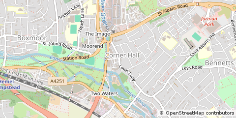 Map of Hemel Hempstead, Hertfordshire