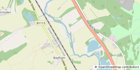 Map of Baylham, Suffolk