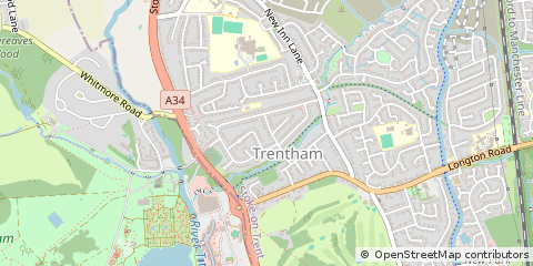 Map of Stoke on Trent, Staffordshire
