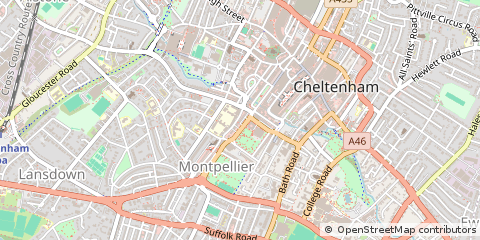 Map of Cheltenham, Gloucestershire