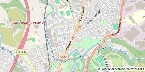 Map of Burnley, Lancashire