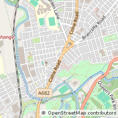 Map of Burnley, Lancashire