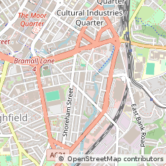 Map of Sheffield, South Yorkshire