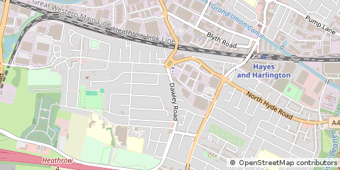 Map of Hayes, Middlesex