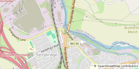 Map of Ferrybridge, West Yorkshire