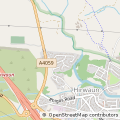 Map of Hirwaun, Mid Glamorgan