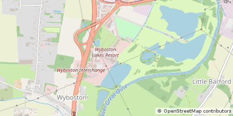 Map of Wyboston, Bedford