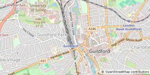 Map of Guildford, Surrey