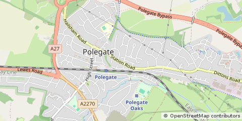 Map of Polegate, East Sussex