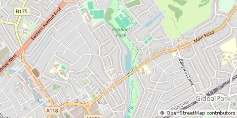 Map of Romford, Essex