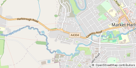 Map of Market Harborough, Leicestershire