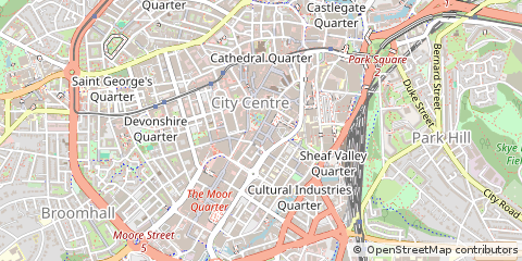 Map of Sheffield, South Yorkshire