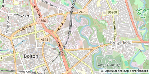 Map of Bolton, Lancashire.