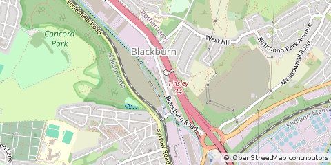 Map of Sheffield, South Yorkshire