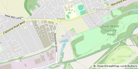 Map of Mansfield, Nottinghamshire