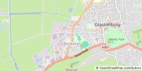 Map of Glastonbury, Somerset