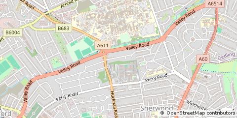 Map of Nottingham, Nottinghamshire