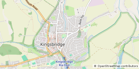 Map of Kingsbridge, Devon