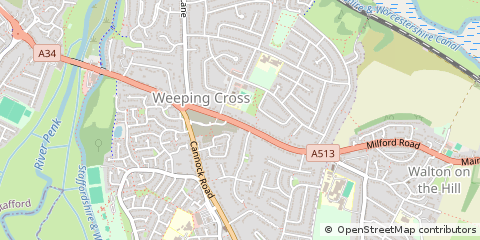 Map of Stafford, Staffordshire