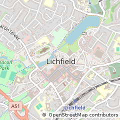 Map of Lichfield, Staffordshire
