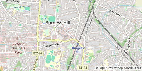 Map of Burgess Hill, West Sussex