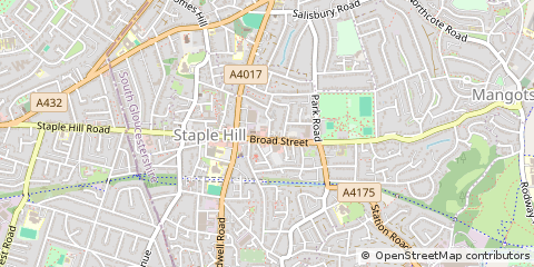 Map of Staple Hill, Bristol